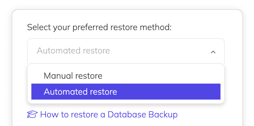 simplebackups app restore methods
