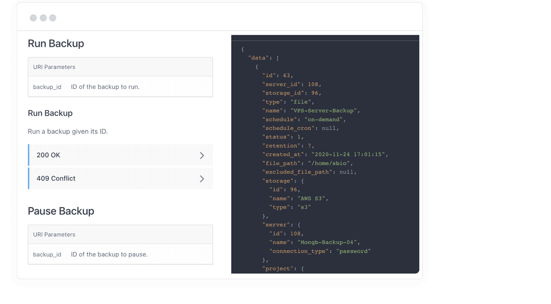Scale the backup creation via API