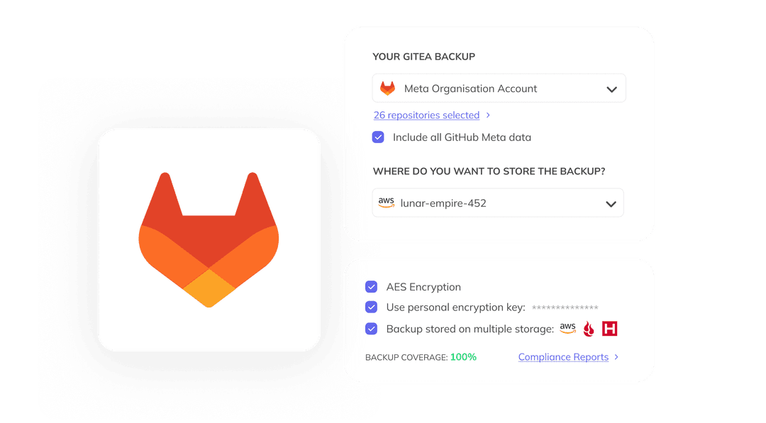 SimpleBackups GitLab backup dashboard: scheduled GitLab Backups