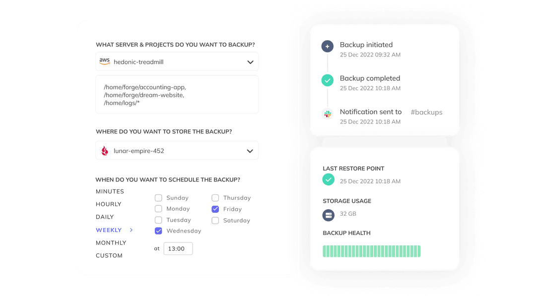SimpleBackups server & projects backup