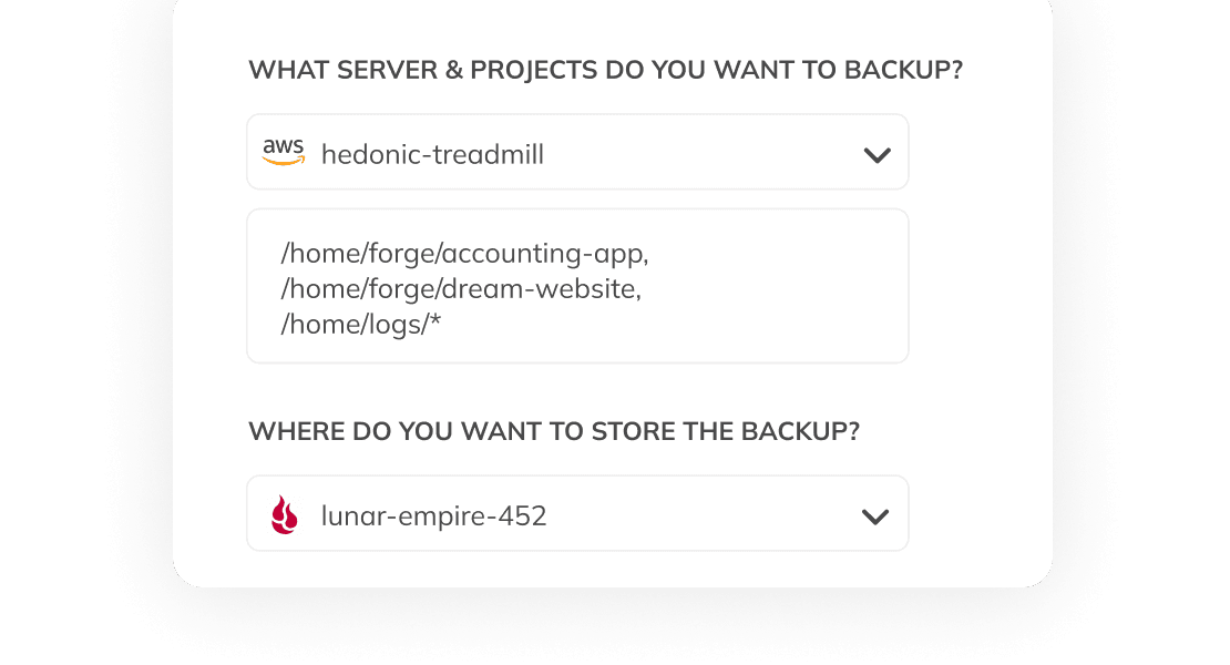 No-code, Server backup