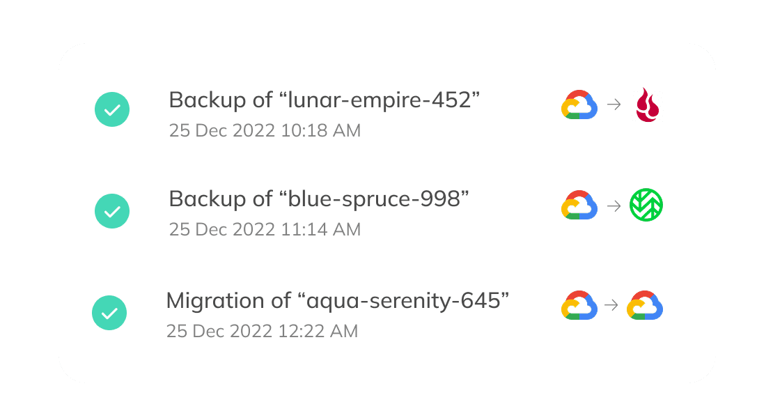 No-code, Storage backup