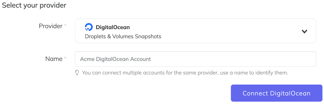 digitalocean quick backup setup