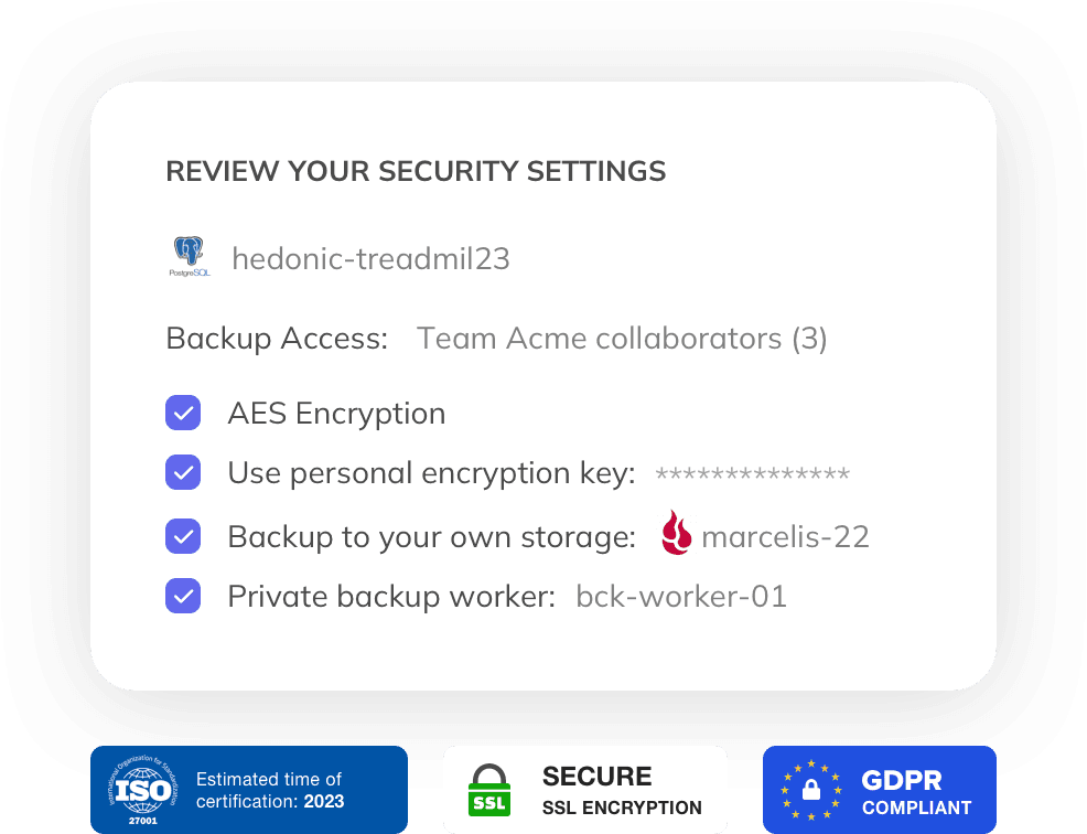 Backup Supabase databases security