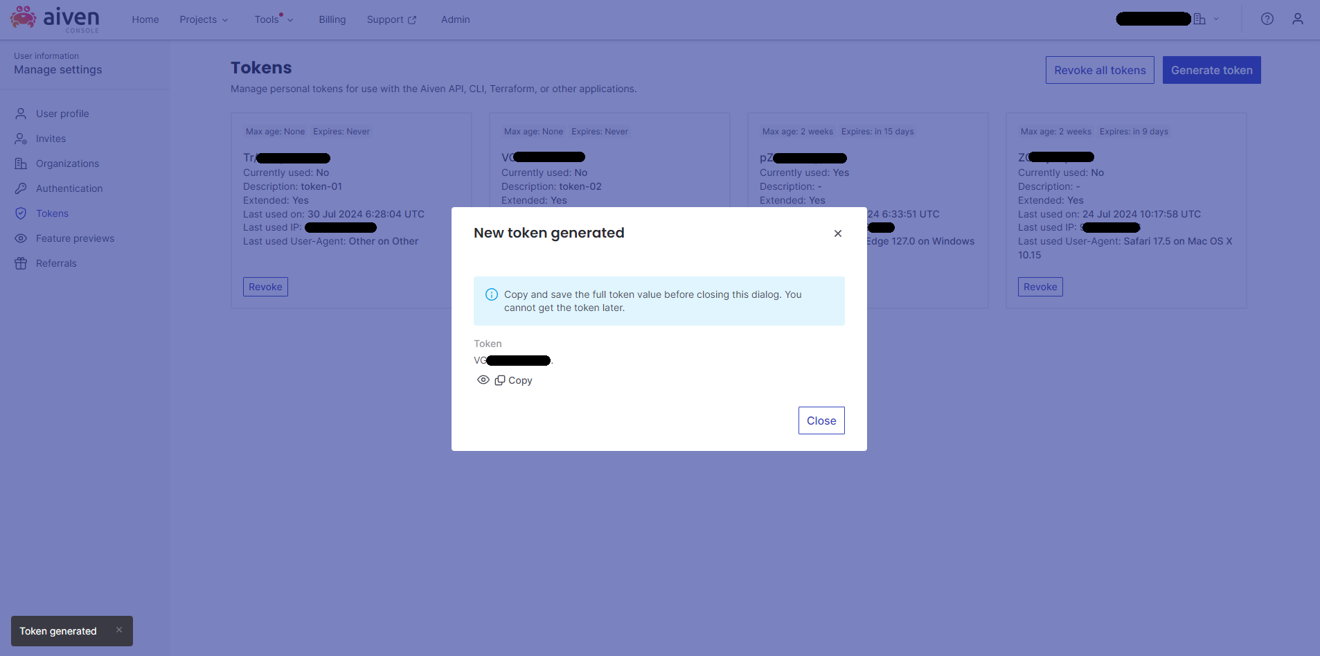 Aiven Database screenshot 1