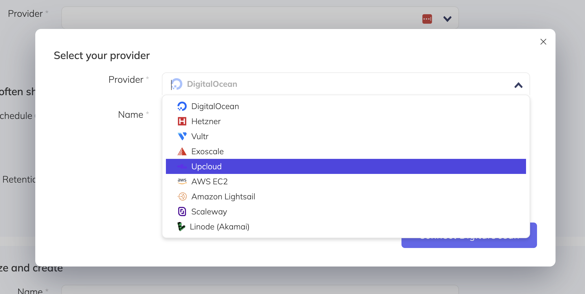 SimpleBackups - Select UpCloud