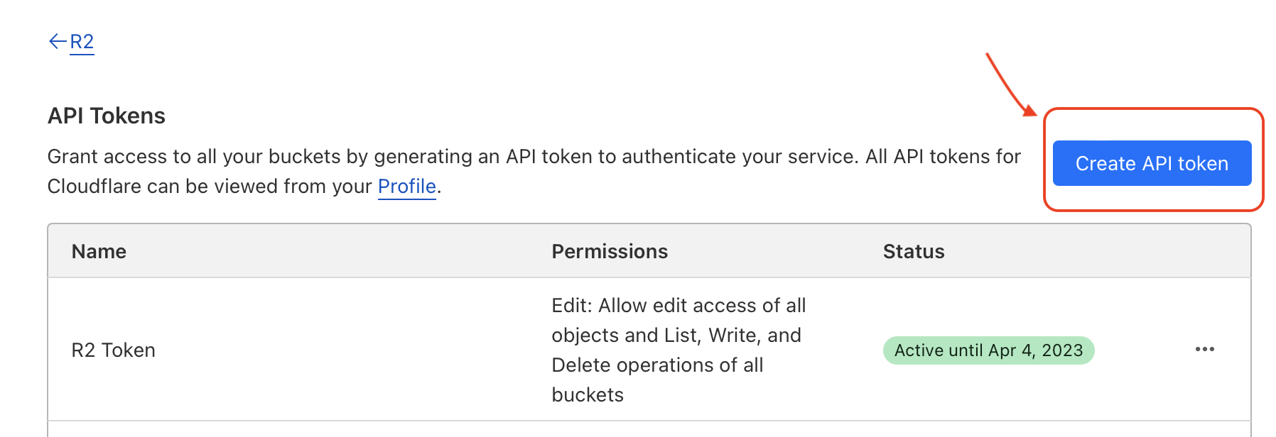 CloudFlare R2 screenshot 2