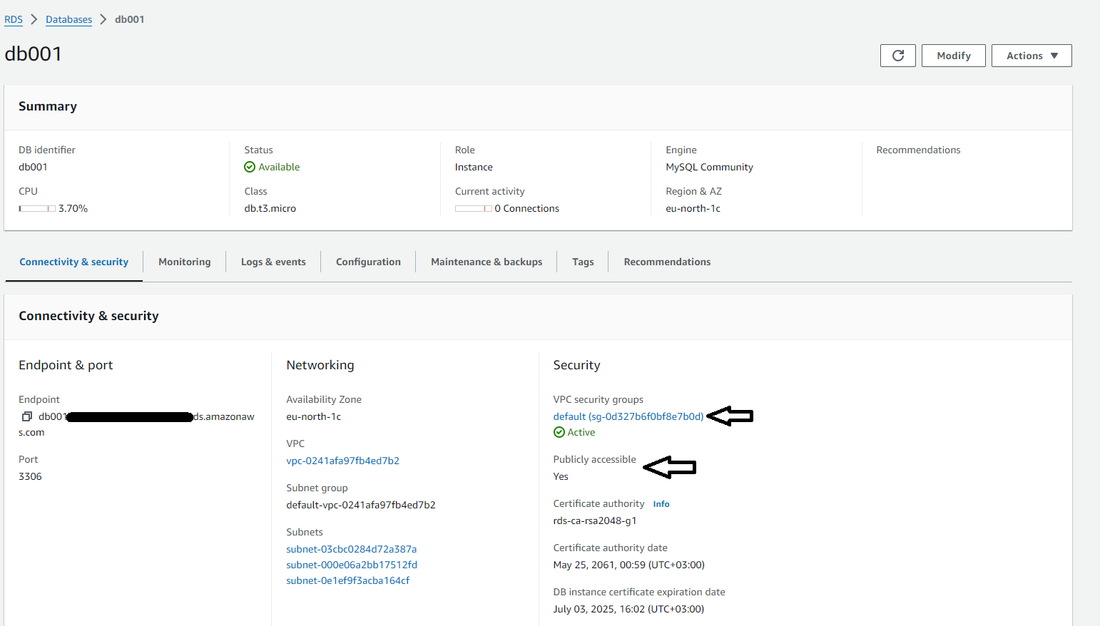 Amazon RDS Database screenshot 2