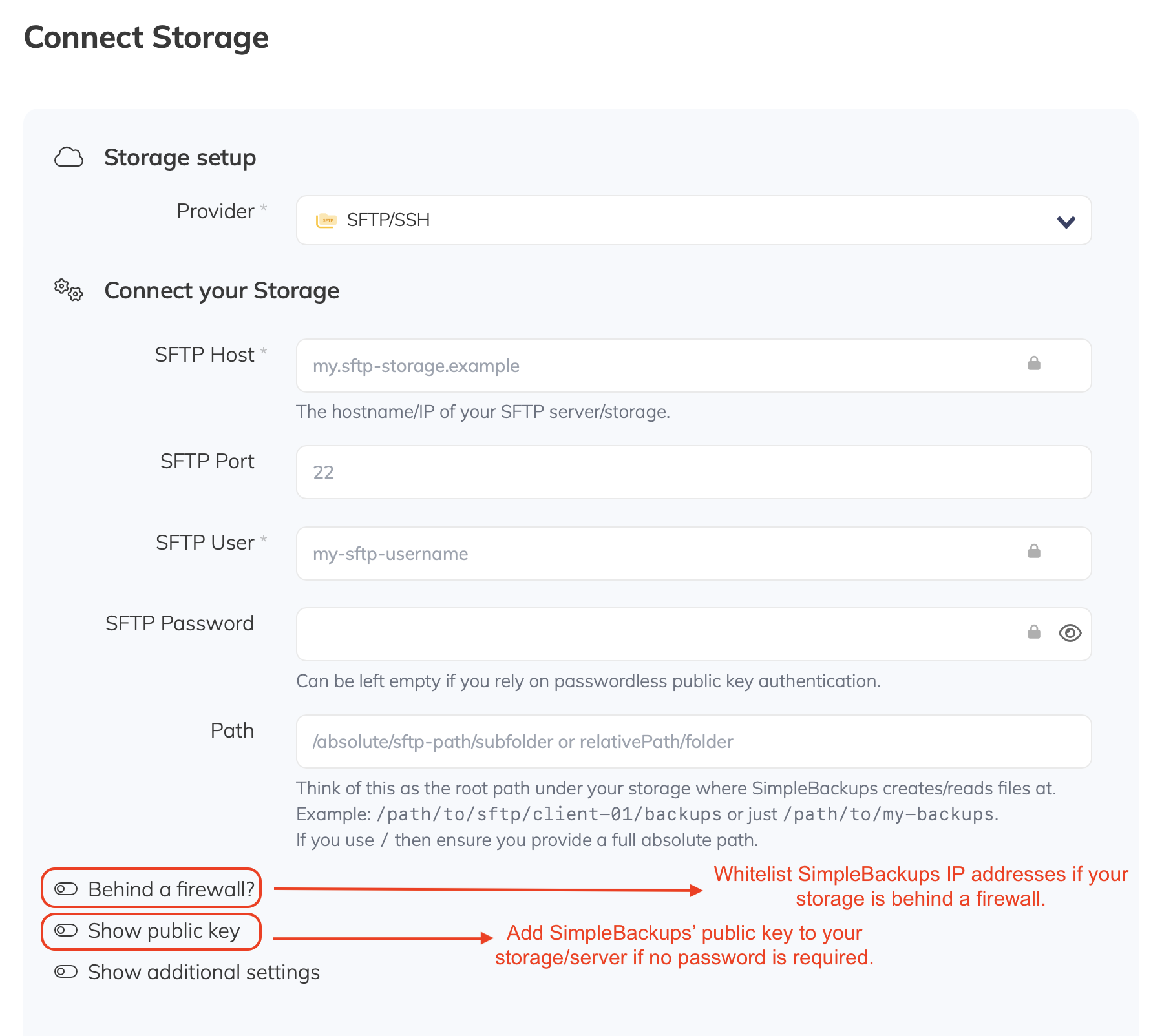 SFTP Storage screenshot 1