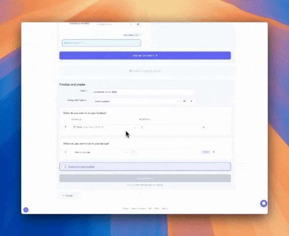 Scheduling screenshot 1