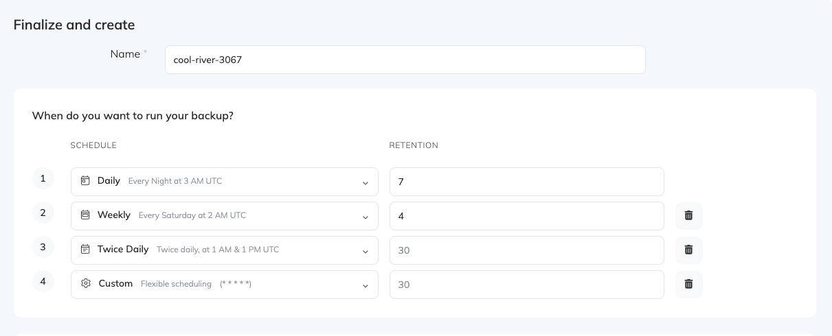 Scheduling screenshot 2