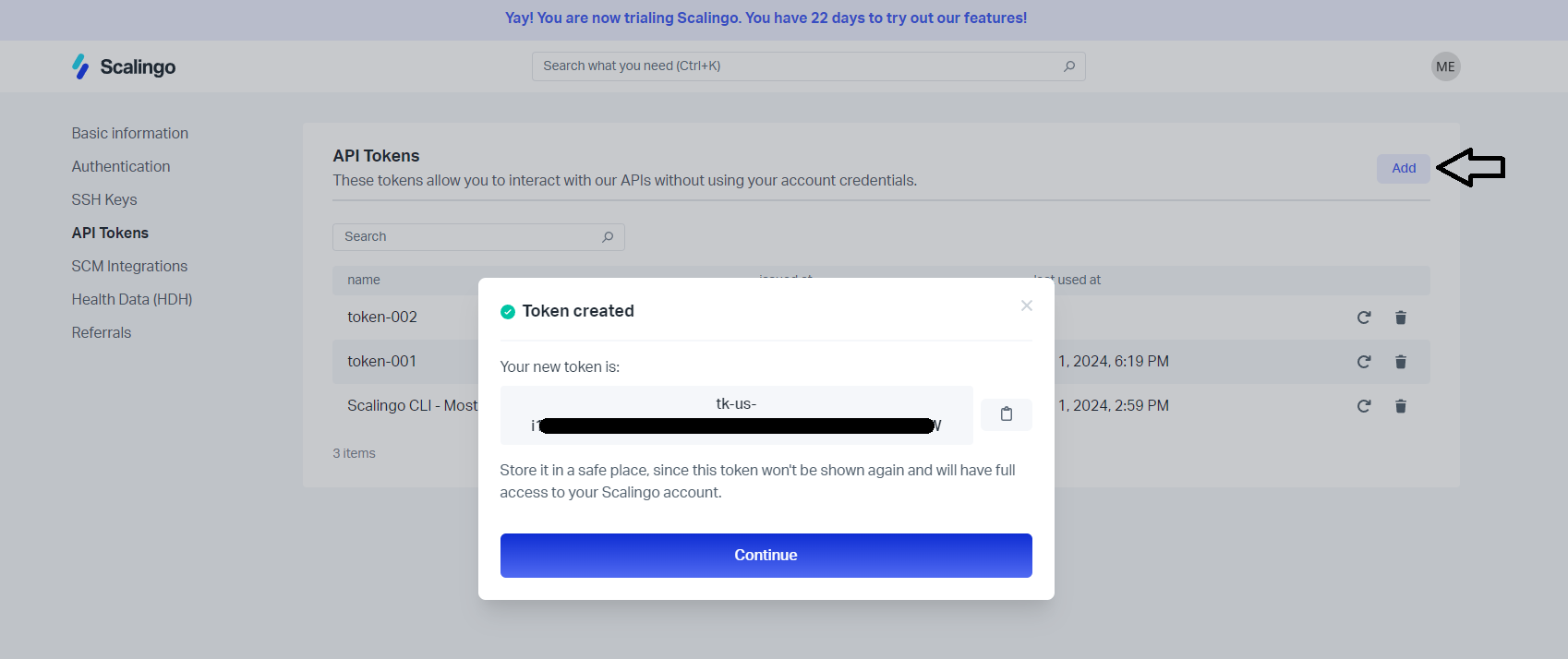 Scalingo Database screenshot 1