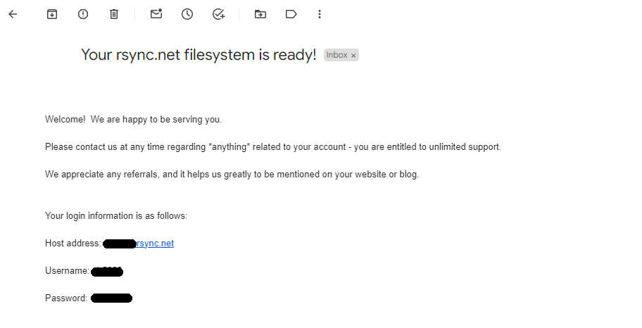 Rsync.net screenshot 1