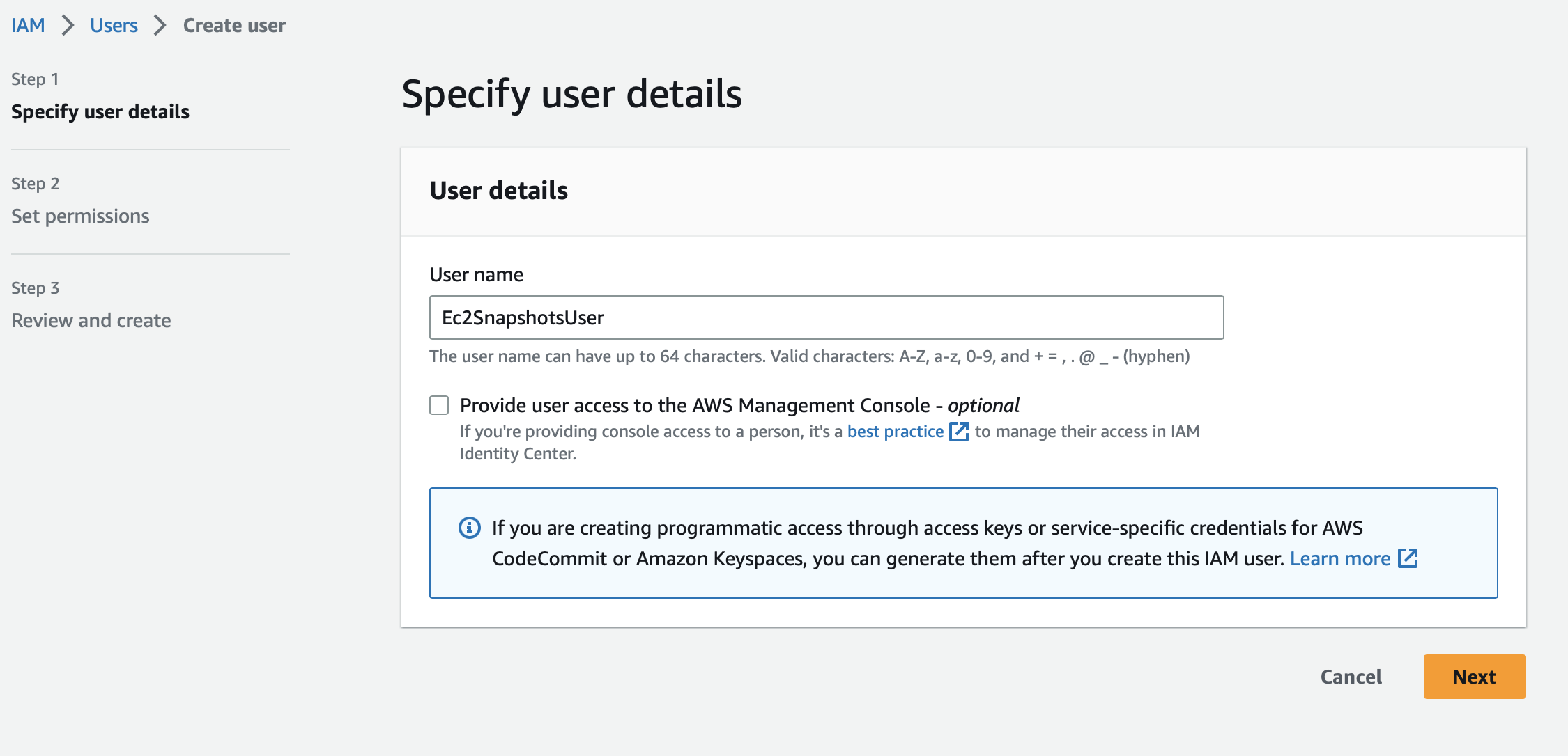 AWS EC2 - Set user name