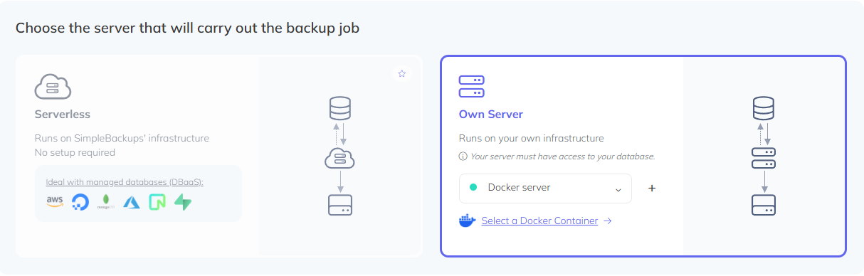 Selecting the server with Docker containers