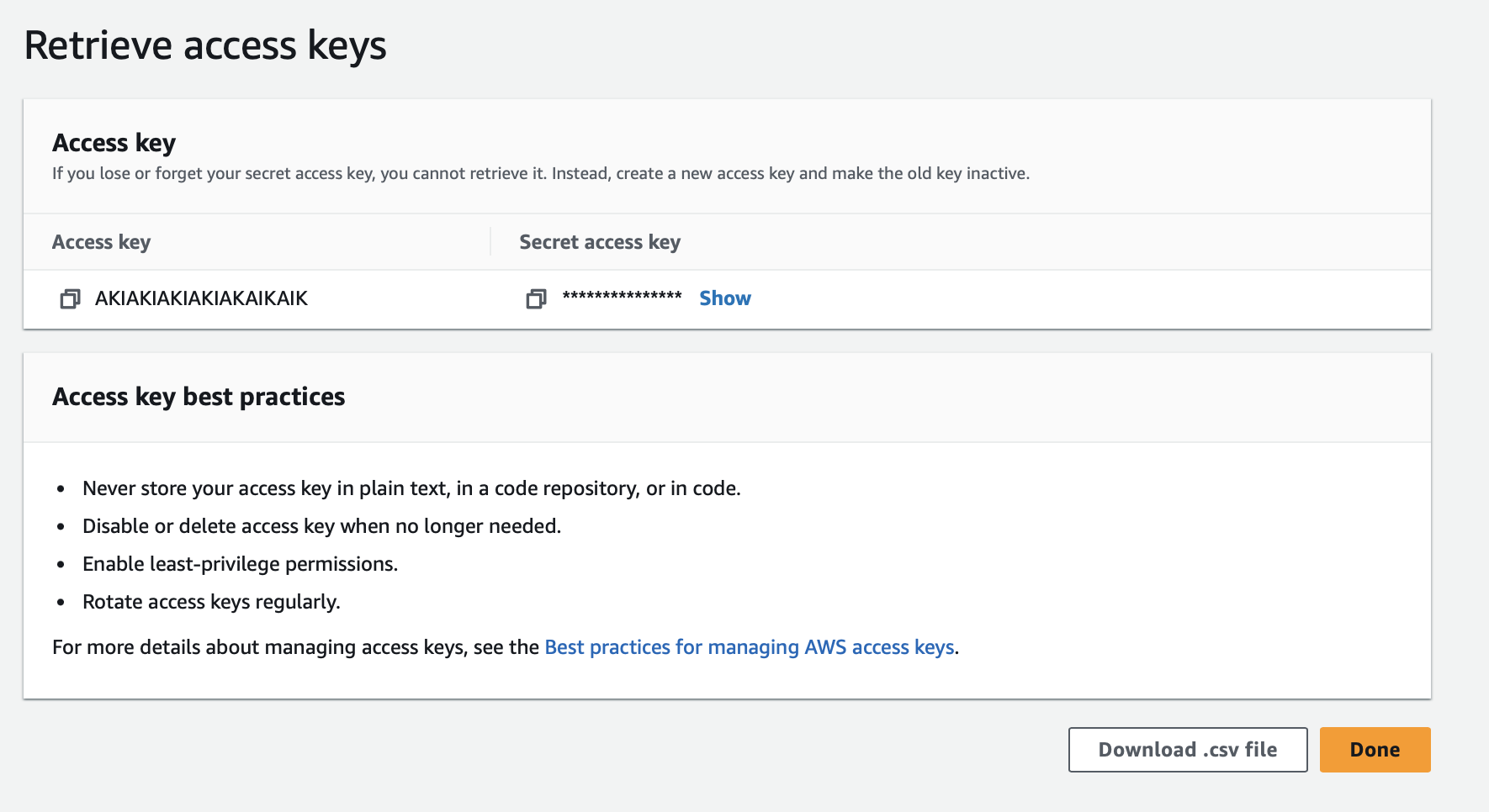 AWS EC2 - Copy access keys