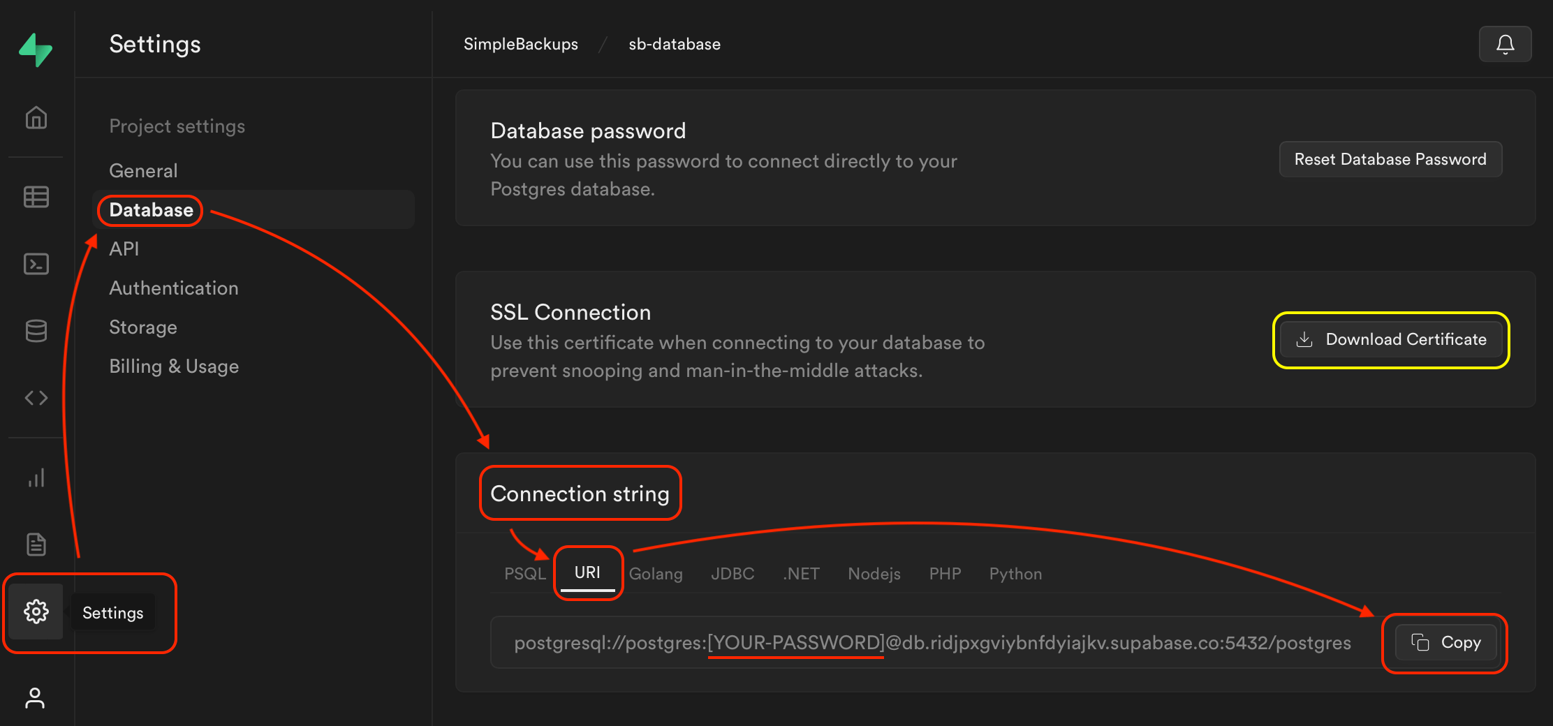 Supabase PostgreSQL screenshot 1
