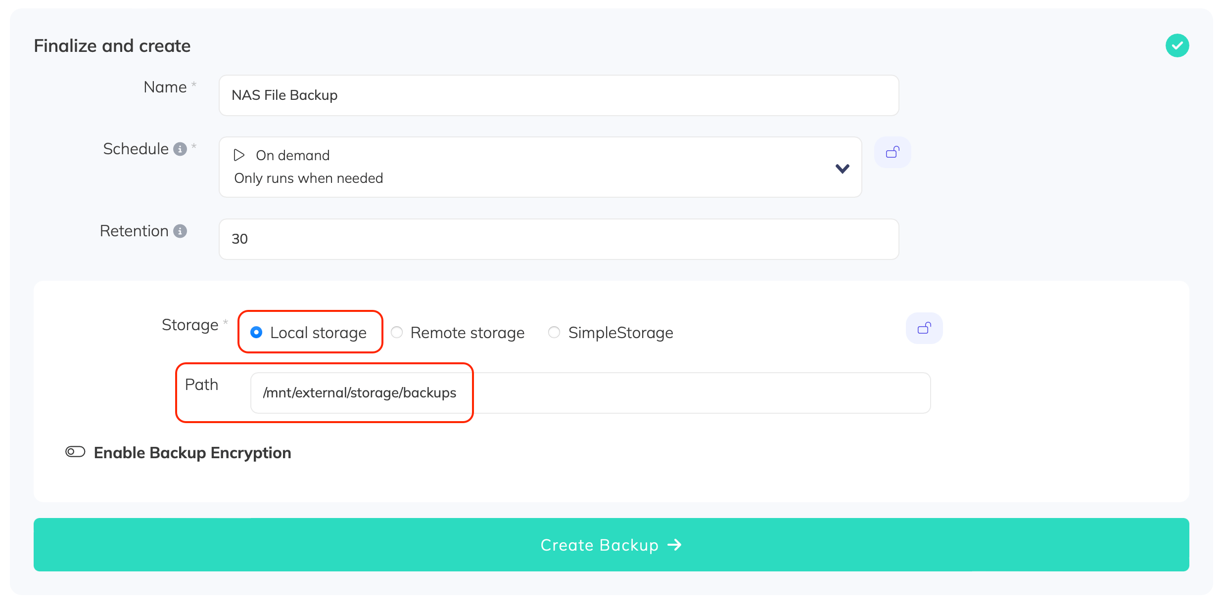 NAS or local volume screenshot 1