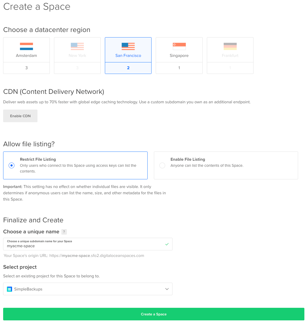 DigitalOcean Spaces screenshot 1