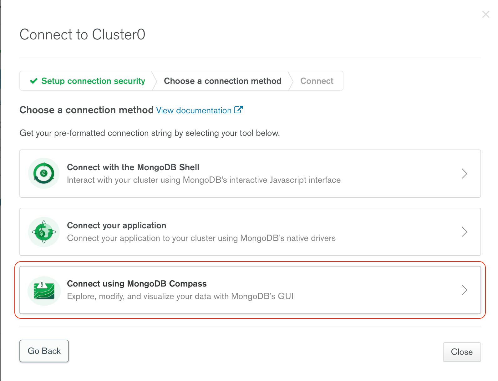 Restore MongoDB Atlas Collection using MongoDB Compass screenshot 2