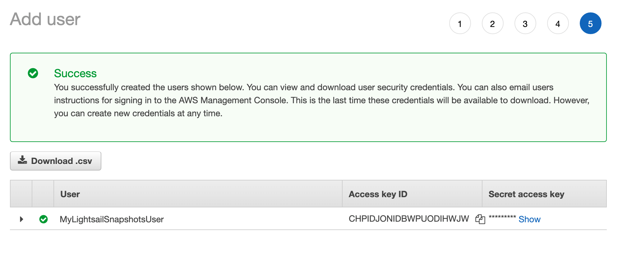 AWS - Copy access credentials