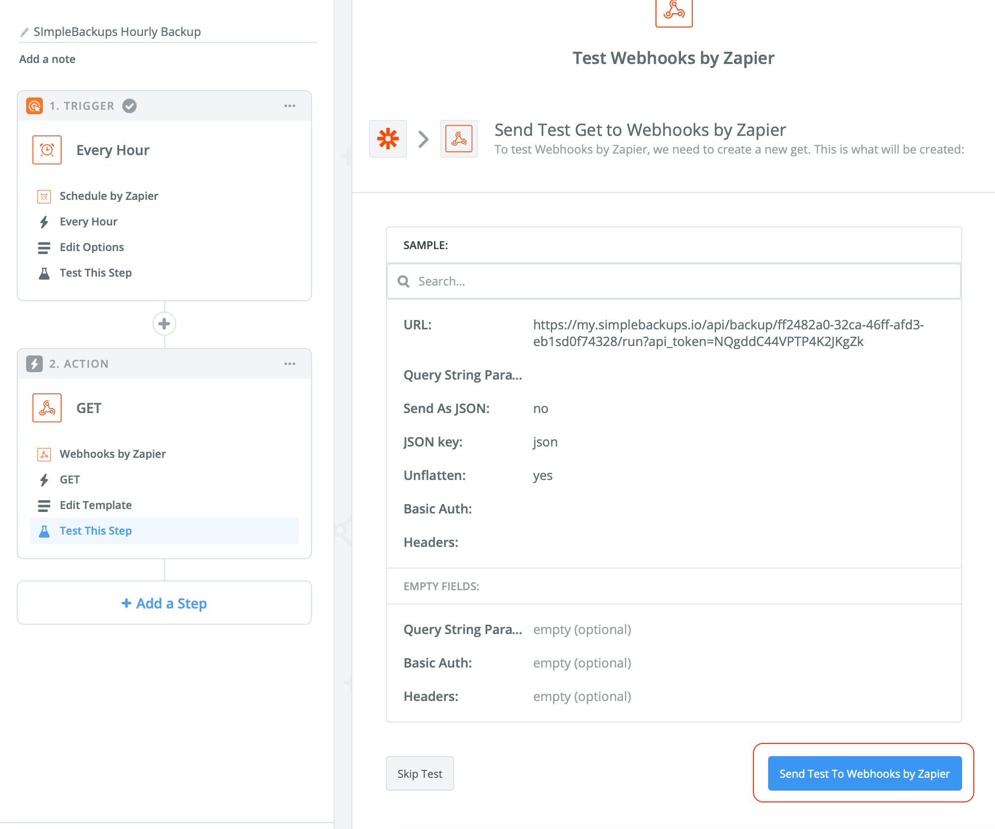 Backup Trigger URL screenshot 8