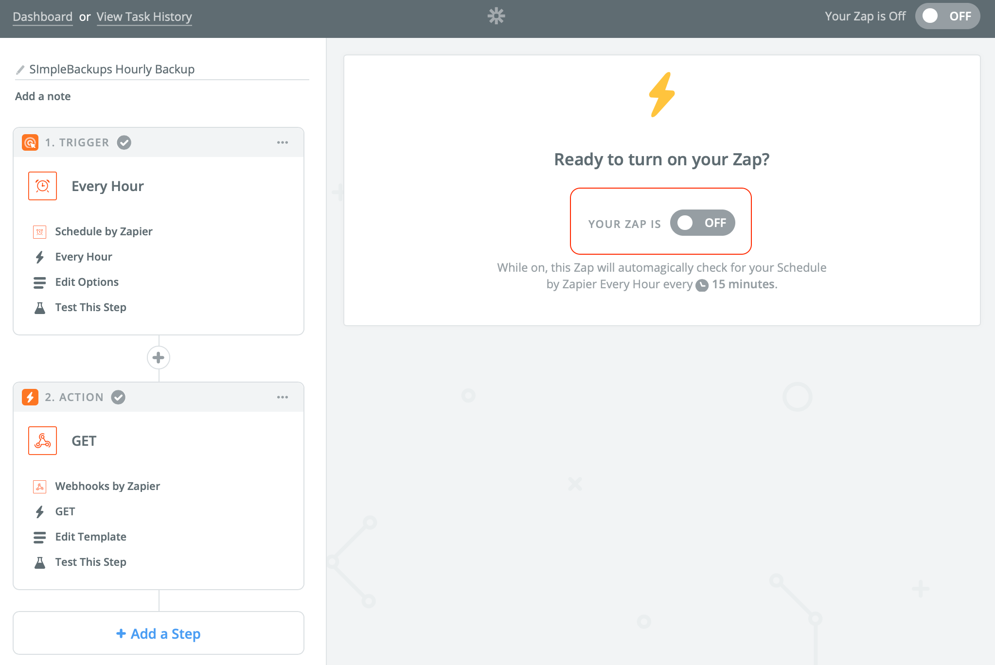 Backup Trigger URL screenshot 10
