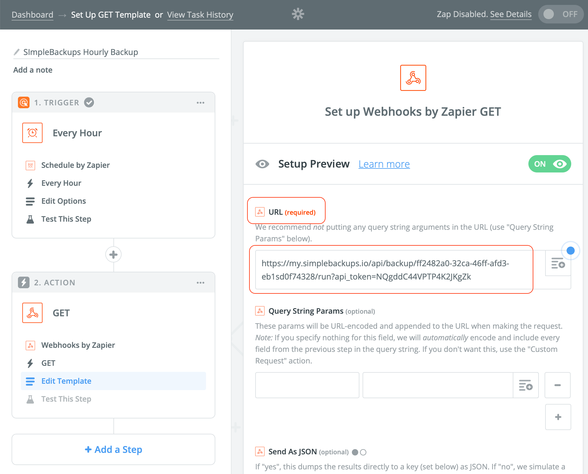 Backup Trigger URL screenshot 7