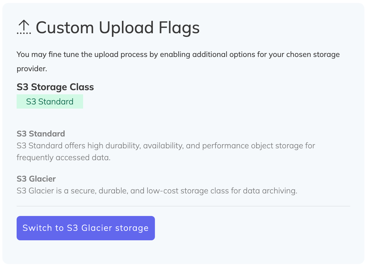 Amazon S3 Glacier screenshot 1