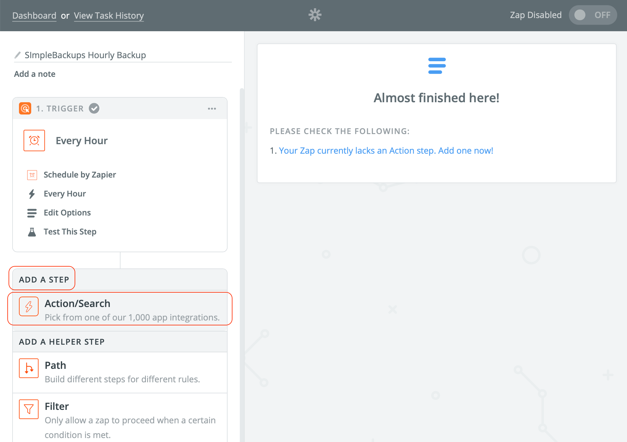 Backup Trigger URL screenshot 4