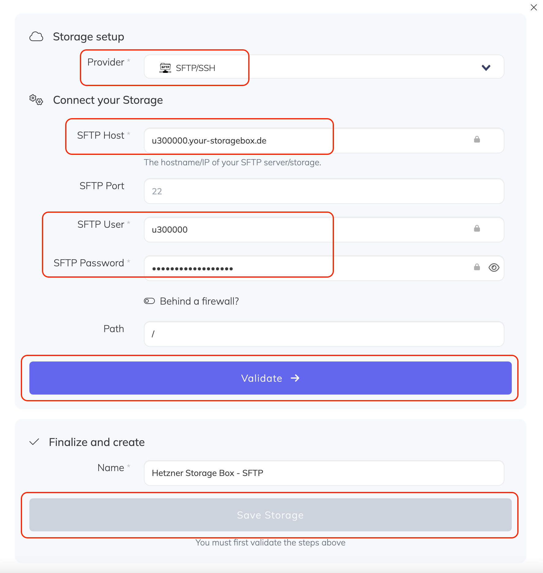 Hetzner Storage Box screenshot 2
