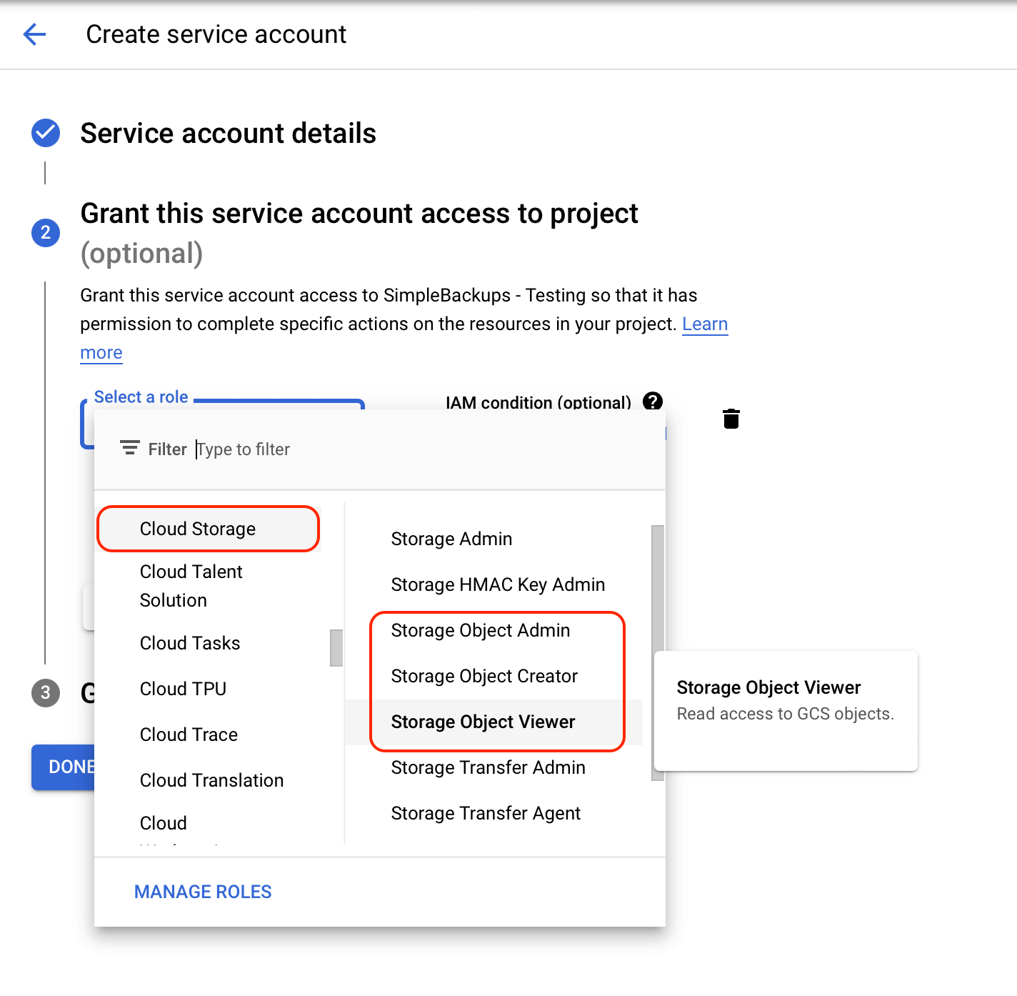 Google Cloud Storage screenshot 3