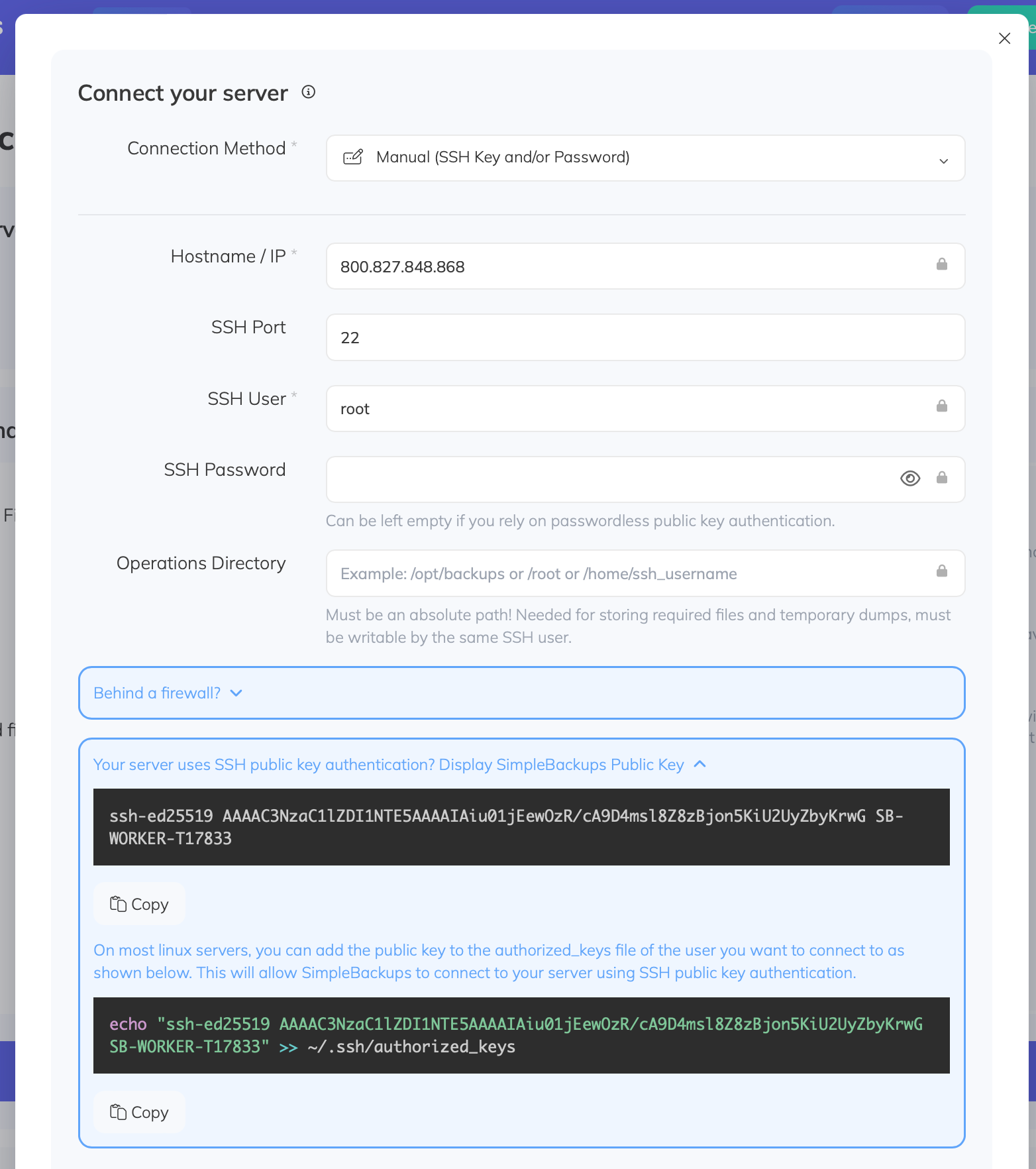 Tailscale SSH settings showing SSH disabled