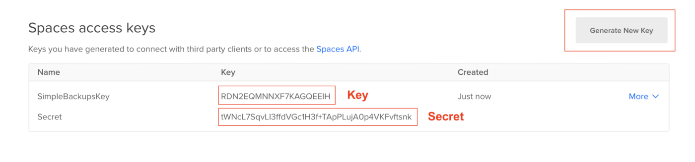 DigitalOcean Spaces Credentials