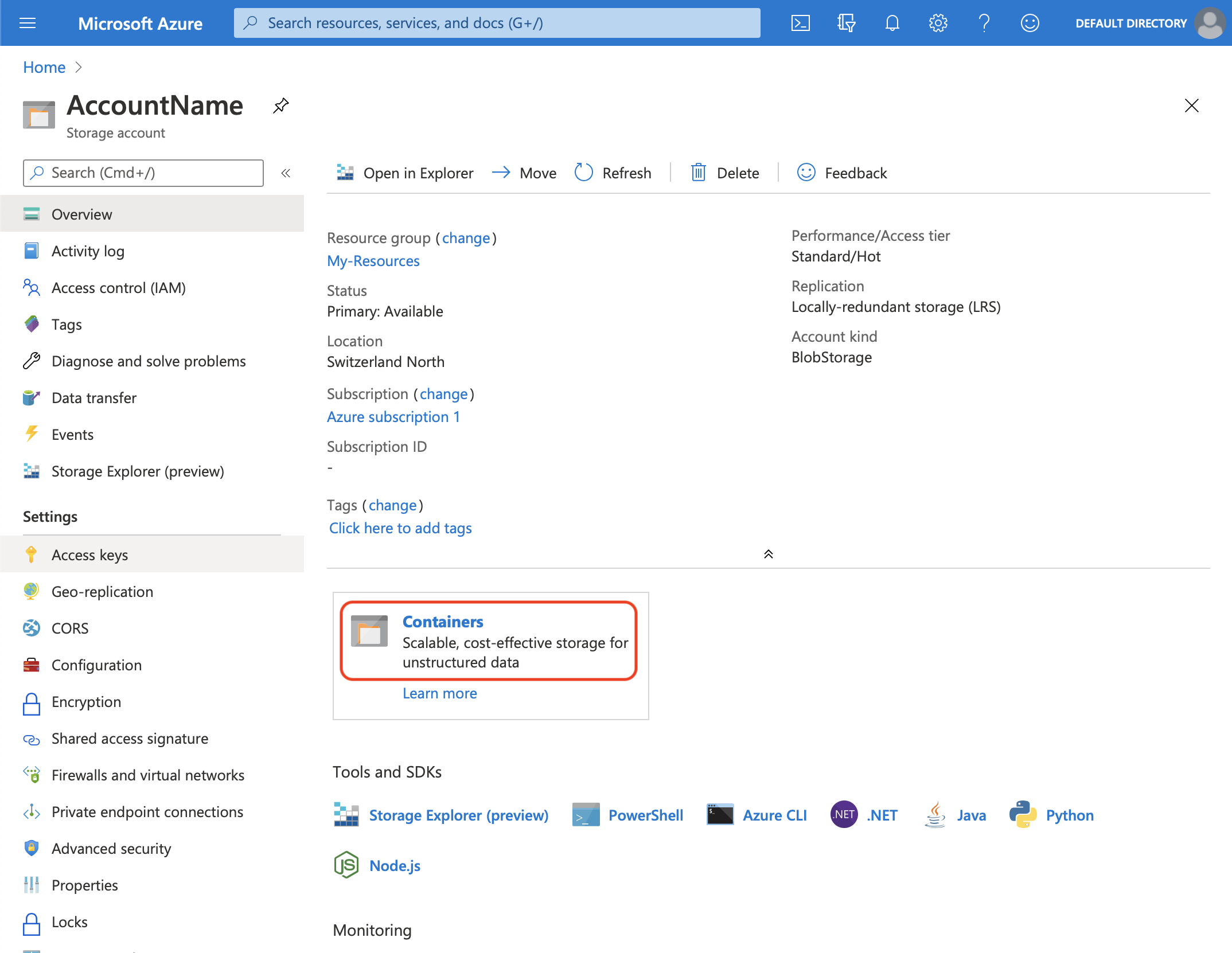 Microsoft Azure Storage Account