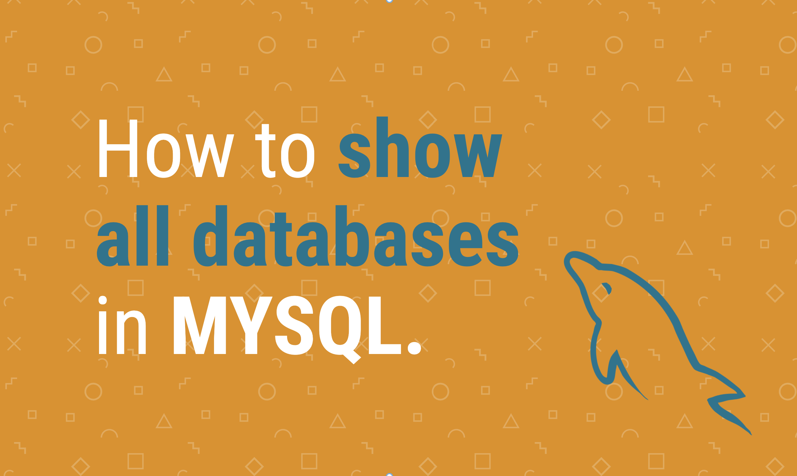 How to show a list of all MYSQL databases