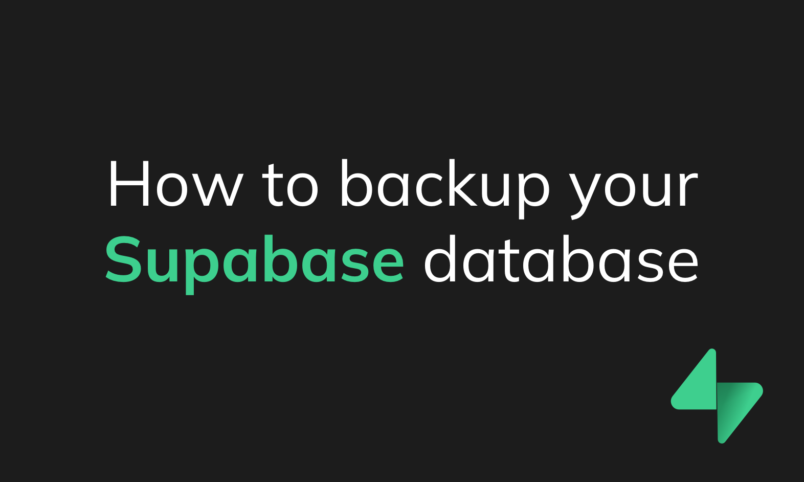 How to Backup Supabase Database