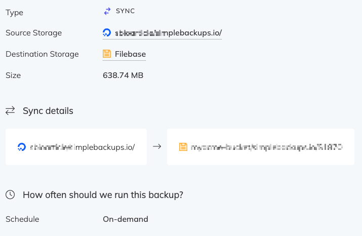 Cloud storage backup