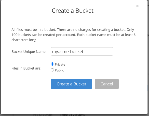 Backblaze bucket name