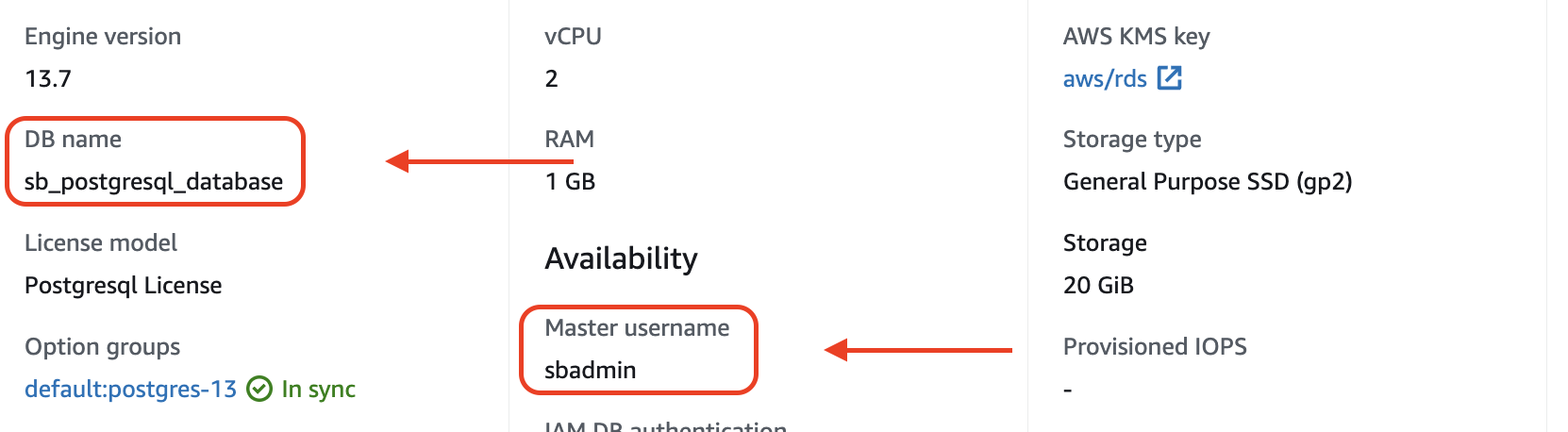 How to find PostgreSQL database name and username