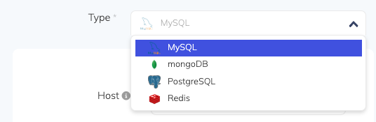 Select the MySQL database to make a backup