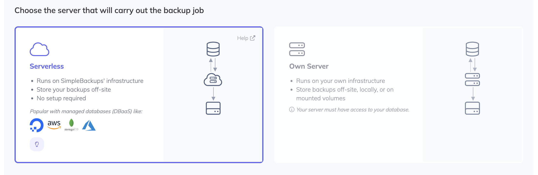 how to choose servers for database backups