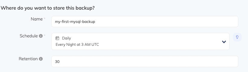 Choose your database backup storage option