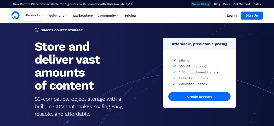 DigitalOcean Spaces Pricing