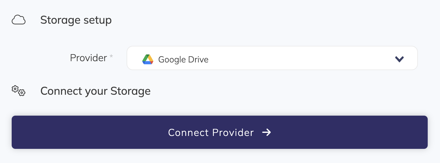 Connect Google Drive storage to SimpleBackups