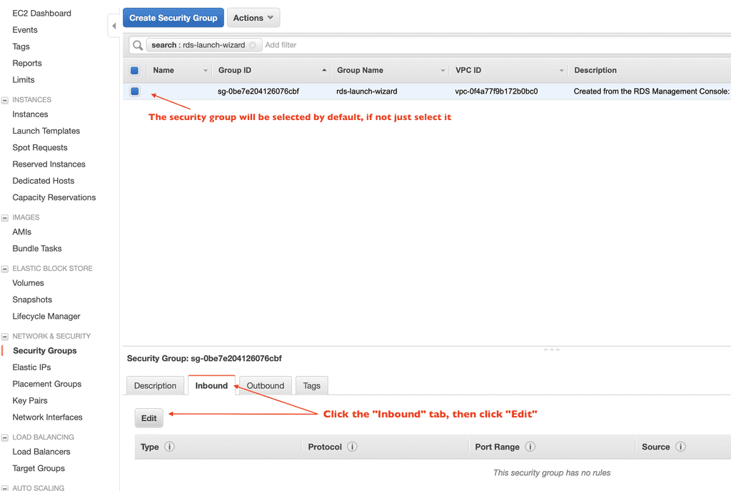 rds database step 4