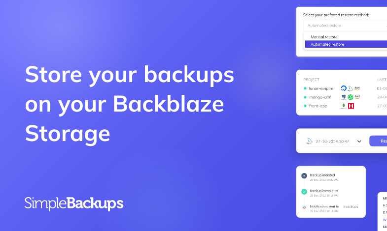 Store your backups on your Backblaze Storage