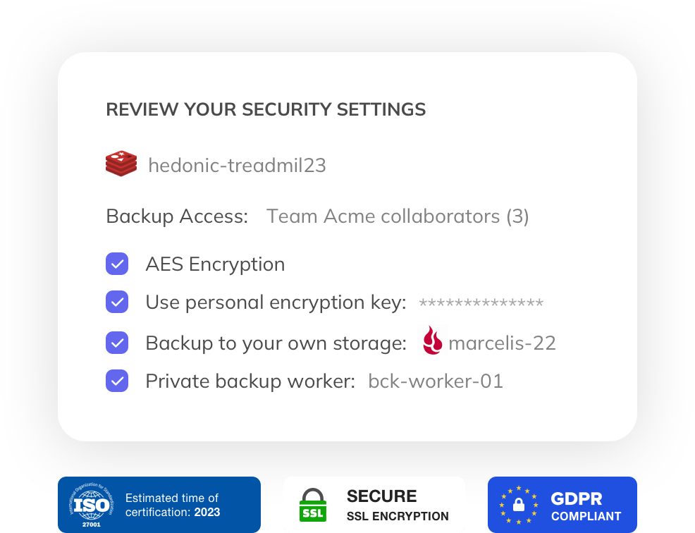 Backup Redis security