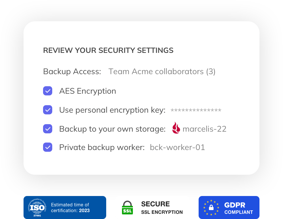 Backup security and privacy